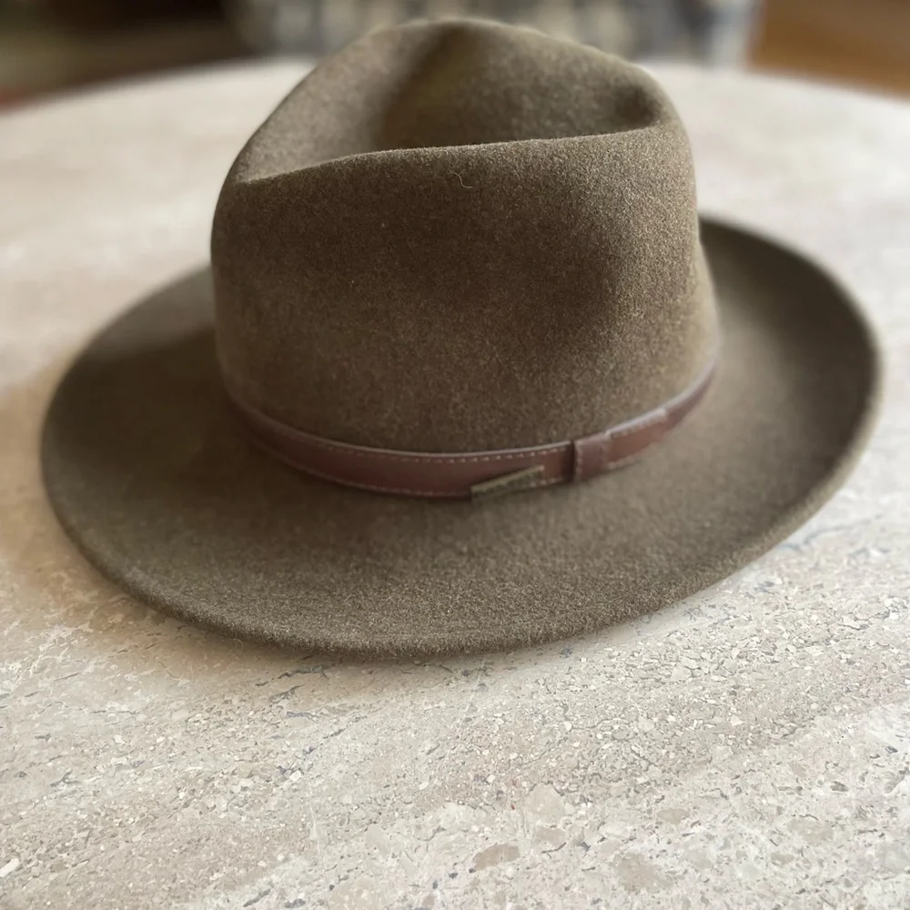 Pendleton Olive Wool Hat with Brown Band - Picture 4 of 10